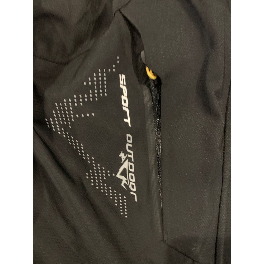Outdoorsport Sport Performance Waterproof Hooded Jacket Black with Mountain Logo